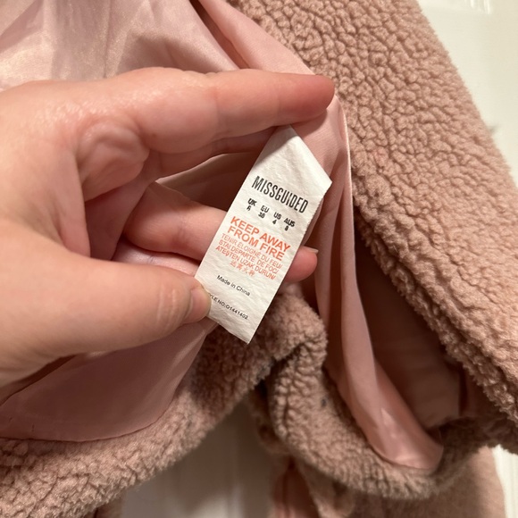 Missguided Pink Faux Fur Jacket, Women's Size 4 - Picture 15 of 16